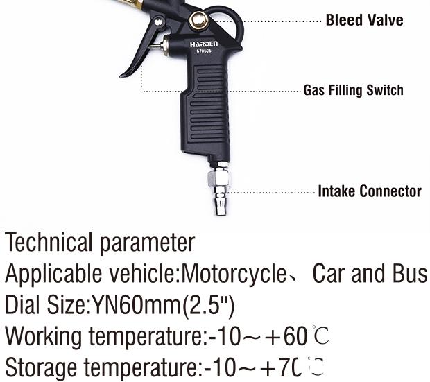 0-200psi Oil-immersed Tire Pressure Gauge