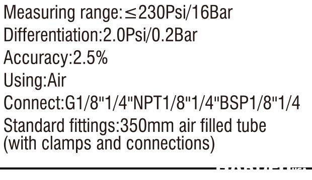 0-200psi Oil-immersed Tire Pressure Gauge