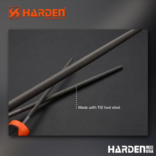 Round second cut file with soft handle