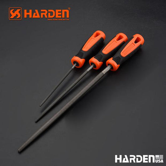 Round second cut file with soft handle