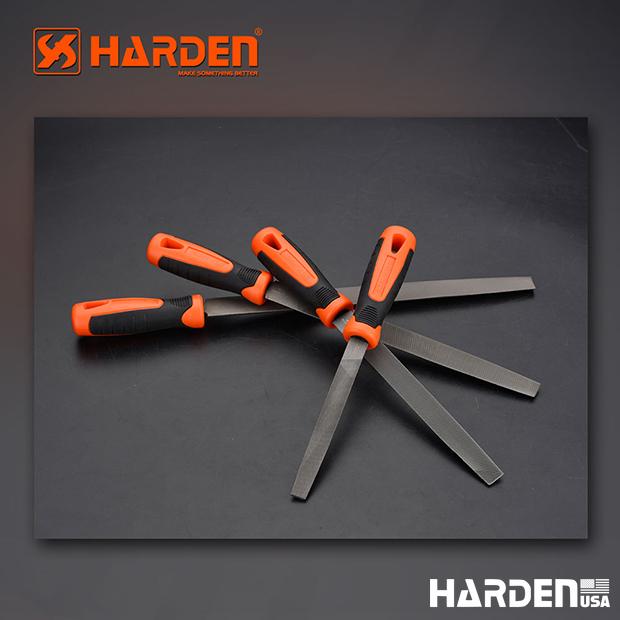 Half round second cut file with soft handle
