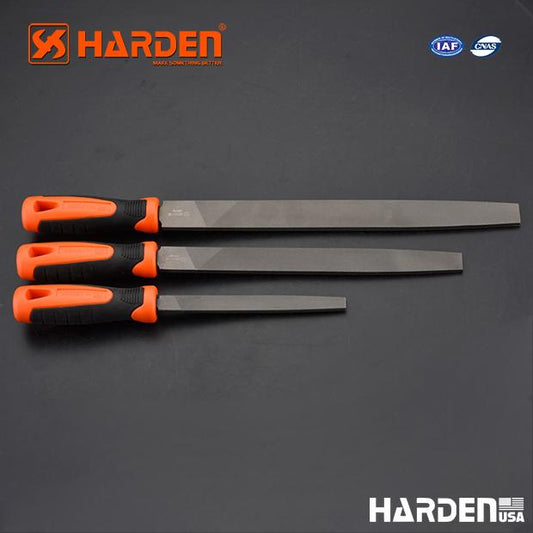 Flat second cut file with soft handle