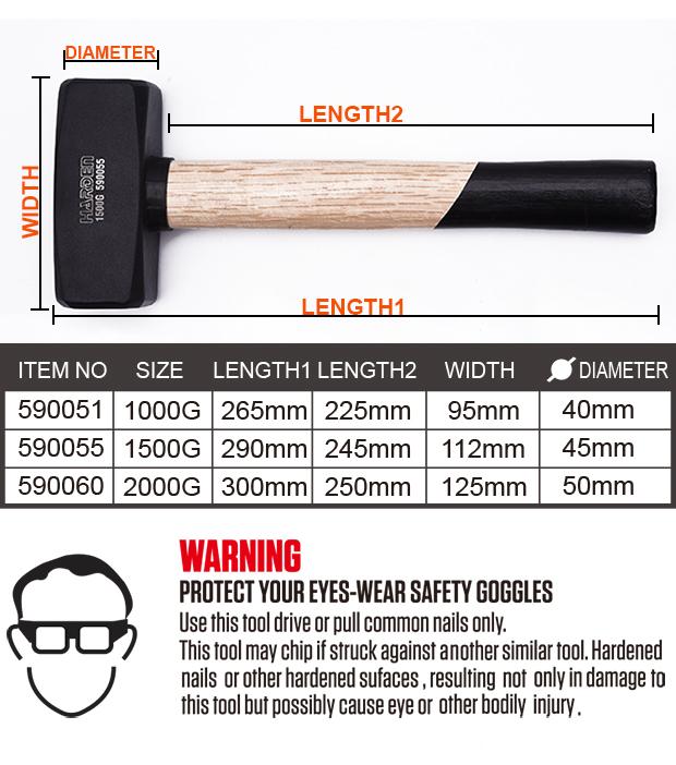 Stoning Hammer With Wood Handle