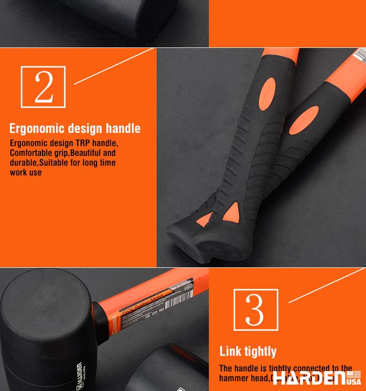 Black Rubber Mallet with Fiberglass Handle
