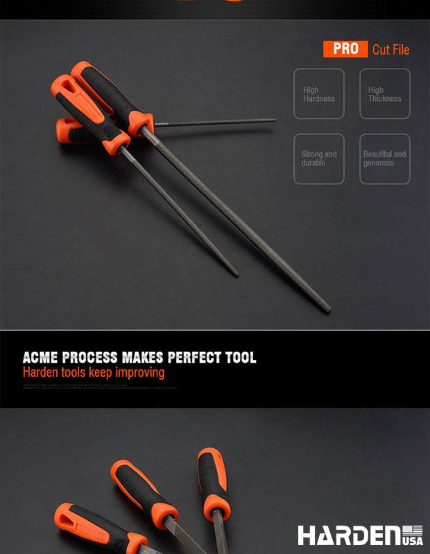 Round second cut file with soft handle