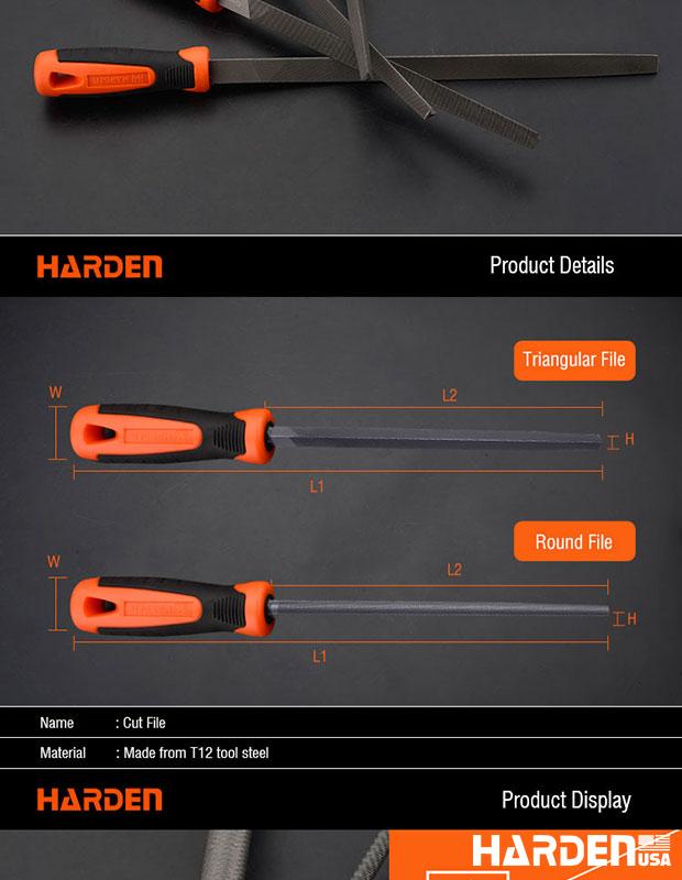 Triangular half smooth file with soft handle