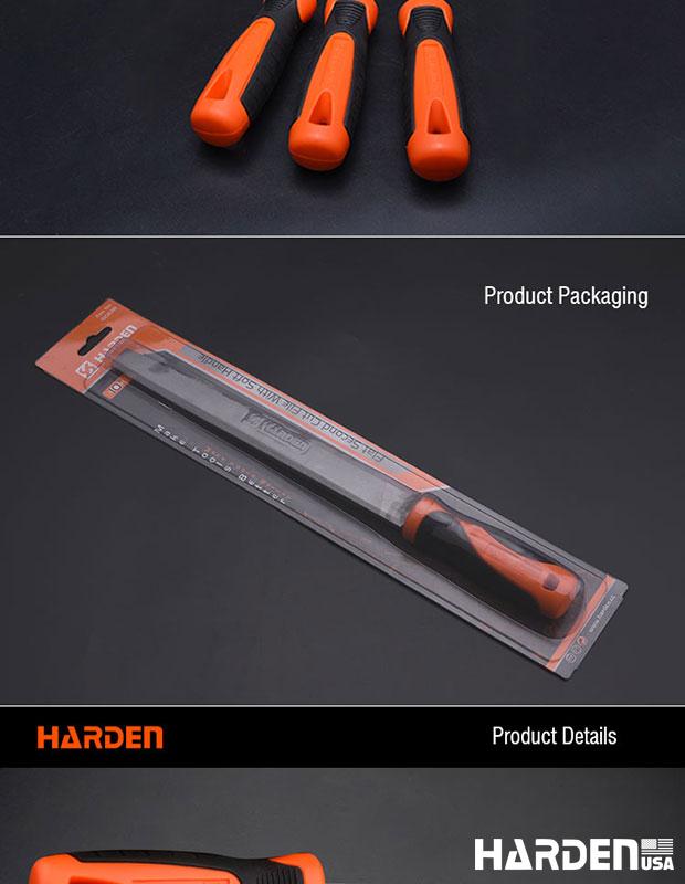 Square second cut file with soft handle