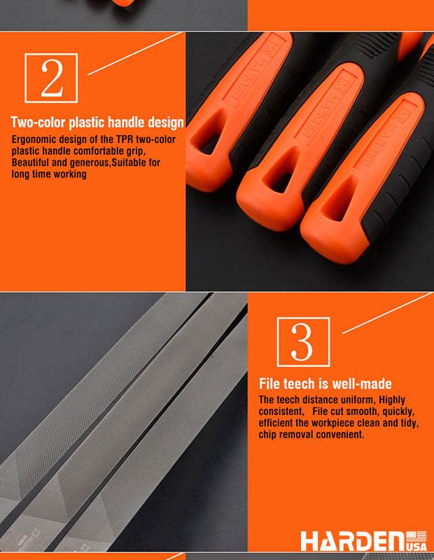 Flat bastard mill file with soft handle