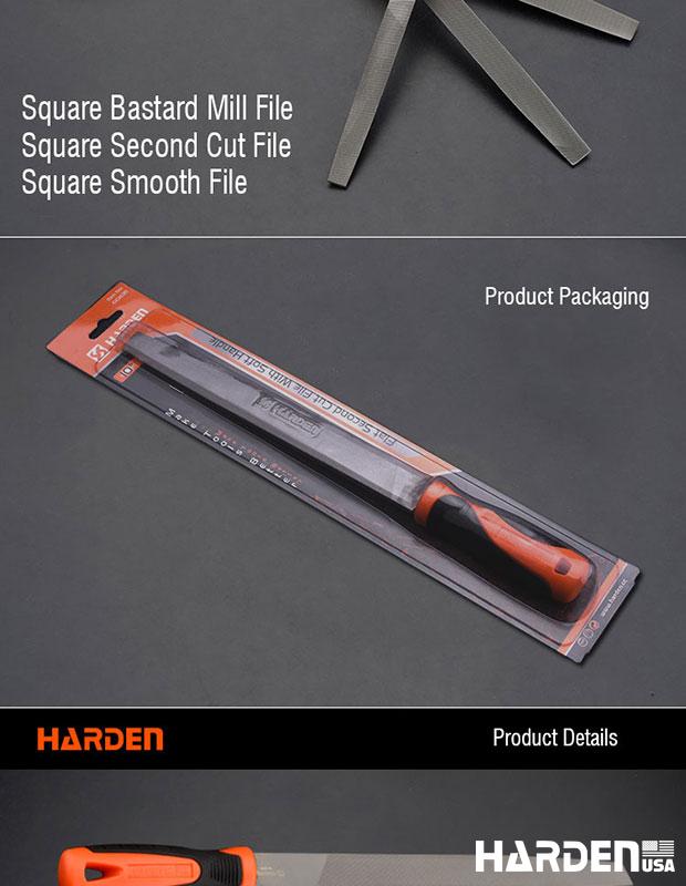 Flat second cut file with soft handle