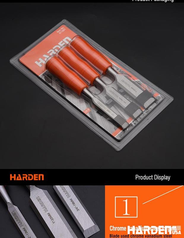 3Pcs Orange circular handle wood chisel set