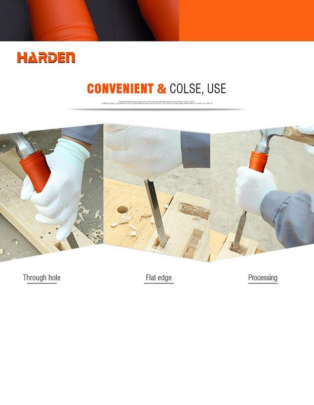 3Pcs Orange circular handle wood chisel set