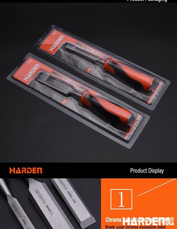 Orange/black handle wood chisel