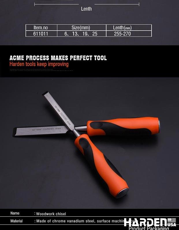 4Pcs Orange black handle wood chisel set