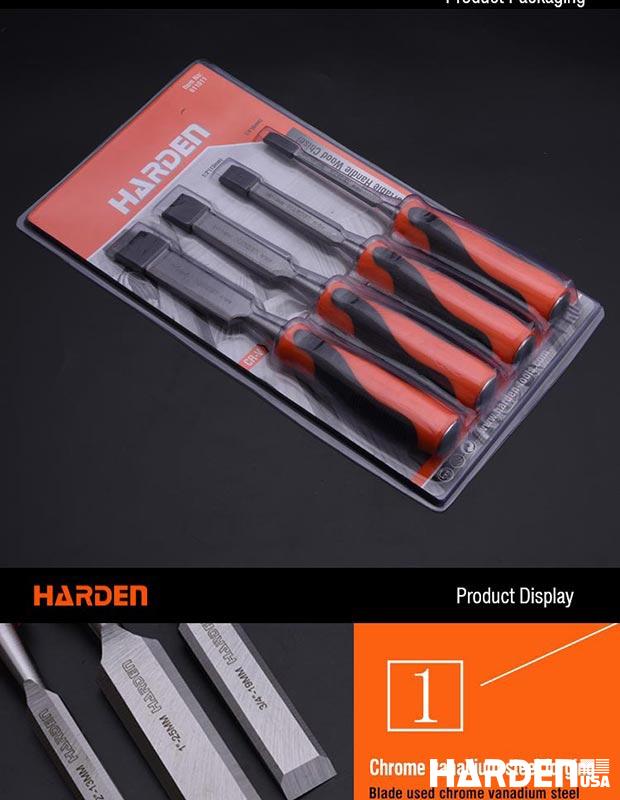 4Pcs Orange black handle wood chisel set