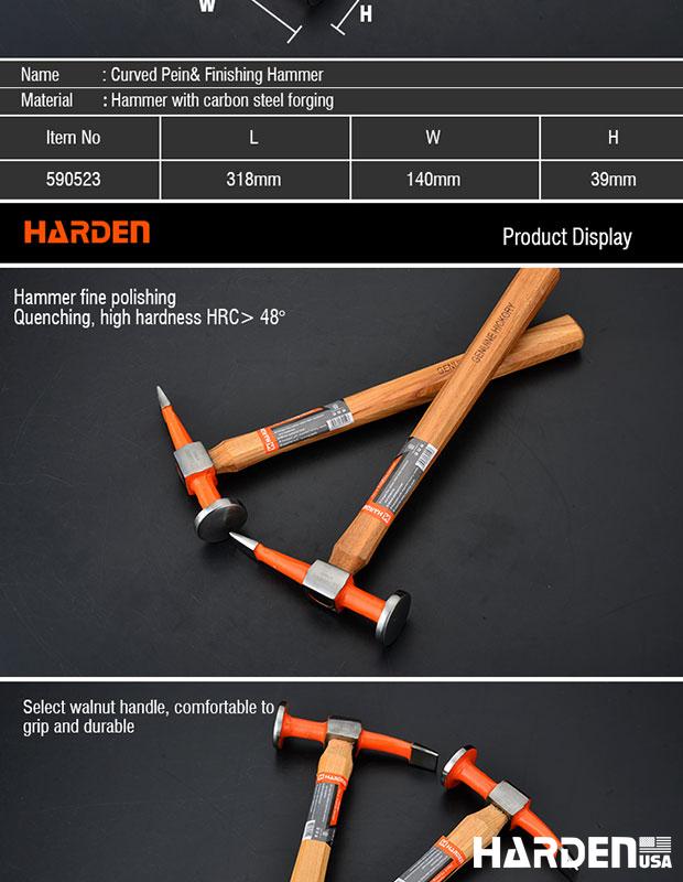 318X140X39mm Curved Pein & Finishing Hammer