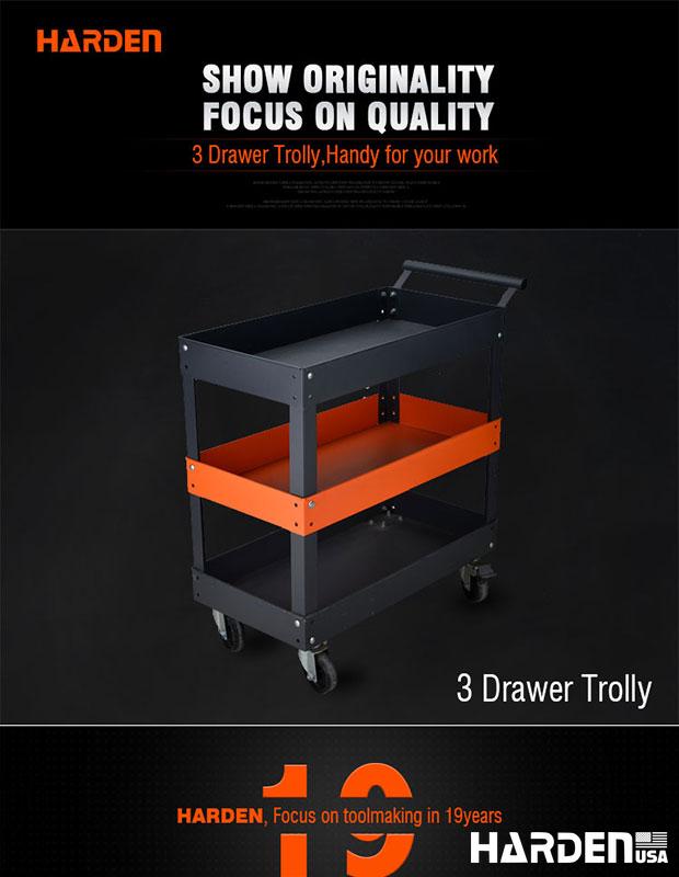 735x380x654mm 3 Drawer Trolly