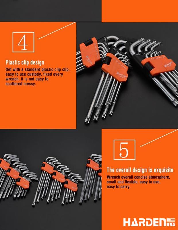 9Pcs Long Ball Key Wrench