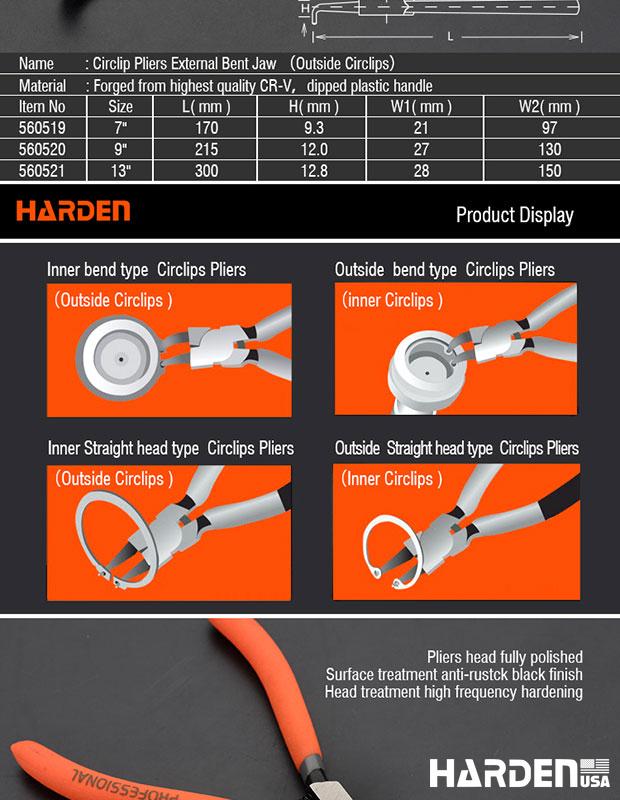 Circlip Plier Internal Bent Jaw