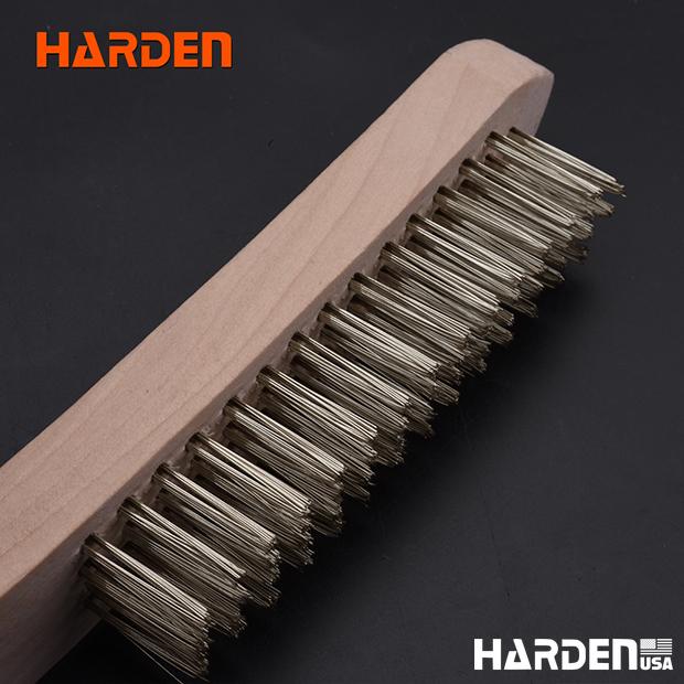 4row Stainless steel Brush with wood handle
