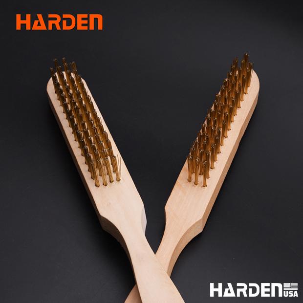 4row Stainless steel Brush with wood handle