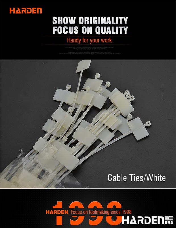 Professional White Cable Tie With Lable