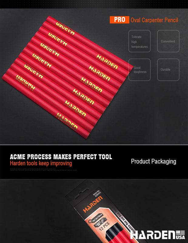 12Pcs Oval Carpentry Pencil