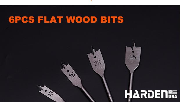 6Pcs Flat Wood Bits Set