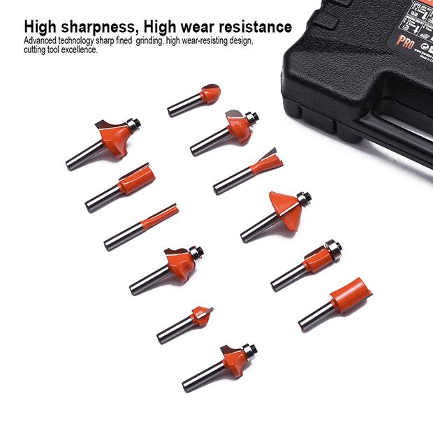 12Pcs Carbide Router Bits Set