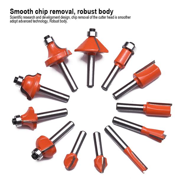12Pcs Carbide Router Bits Set