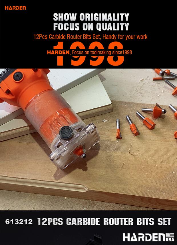 12Pcs Carbide Router Bits Set