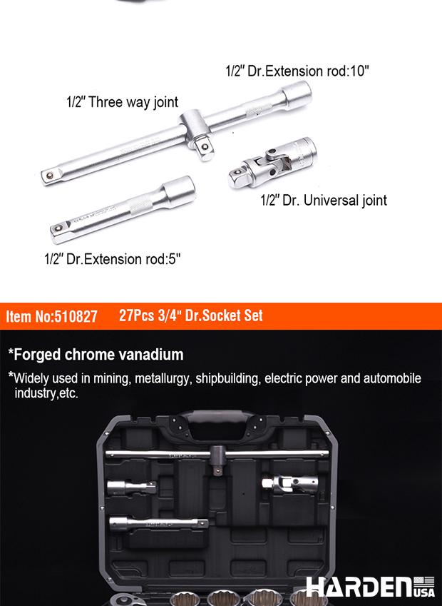 27Pcs 3/4" Dr.Socket Set