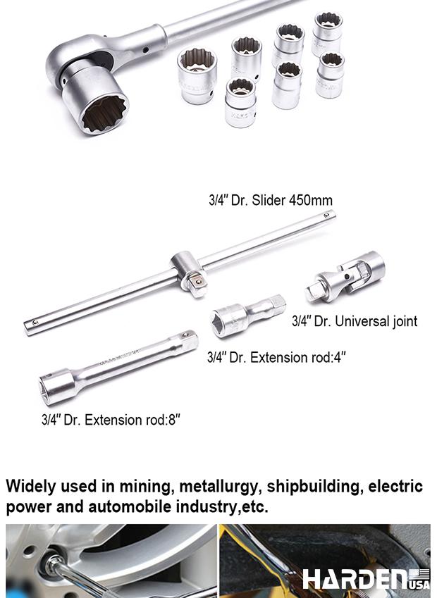 27Pcs 3/4" Dr.Socket Set