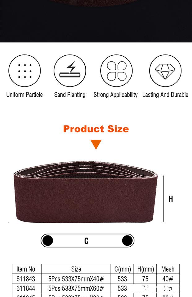 5Pcs Sanding Belt