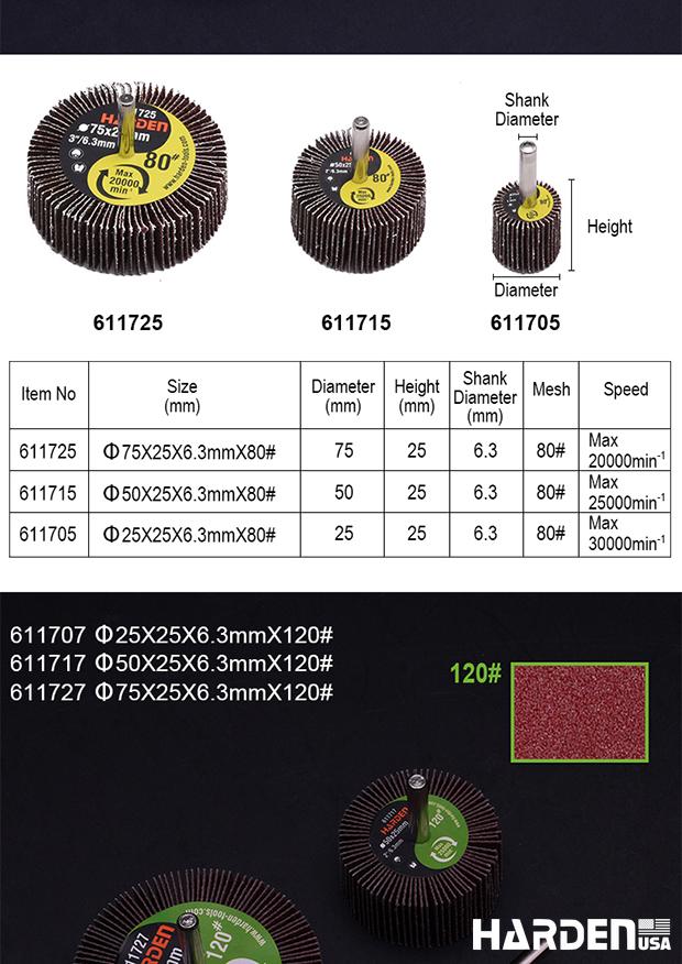 120 Mesh Flap wheel with shaft