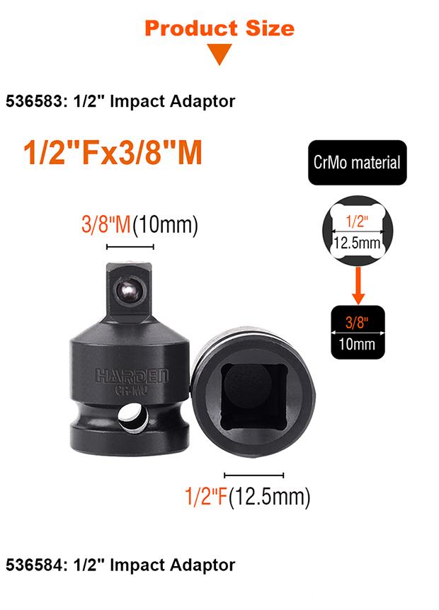 1/2"F x 3/8"M Impact Adaptor