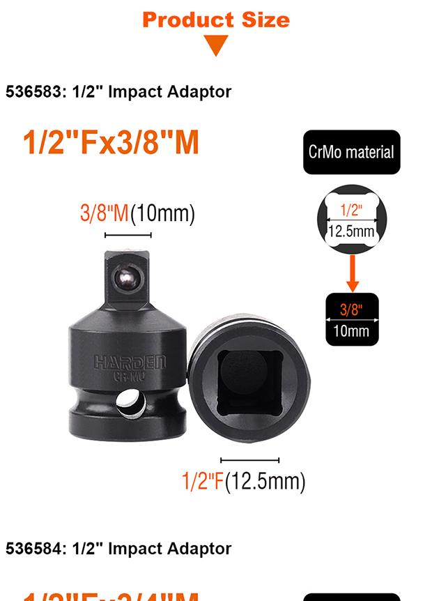 1/2"F X 3/4"M Impact Adaptor