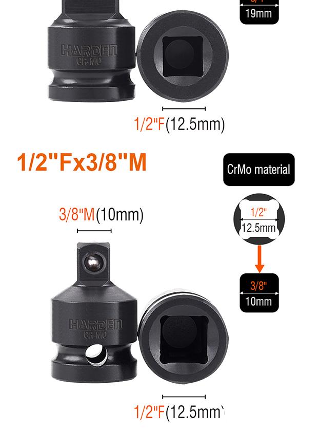 8Pcs 1/2" Impact Adaptor Set
