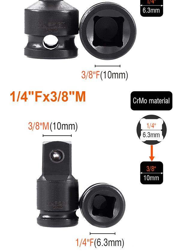 8Pcs 1/2" Impact Adaptor Set