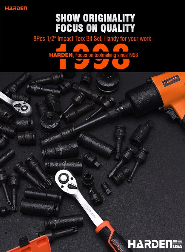 8Pcs 1/2" Impact Torx Bit Set