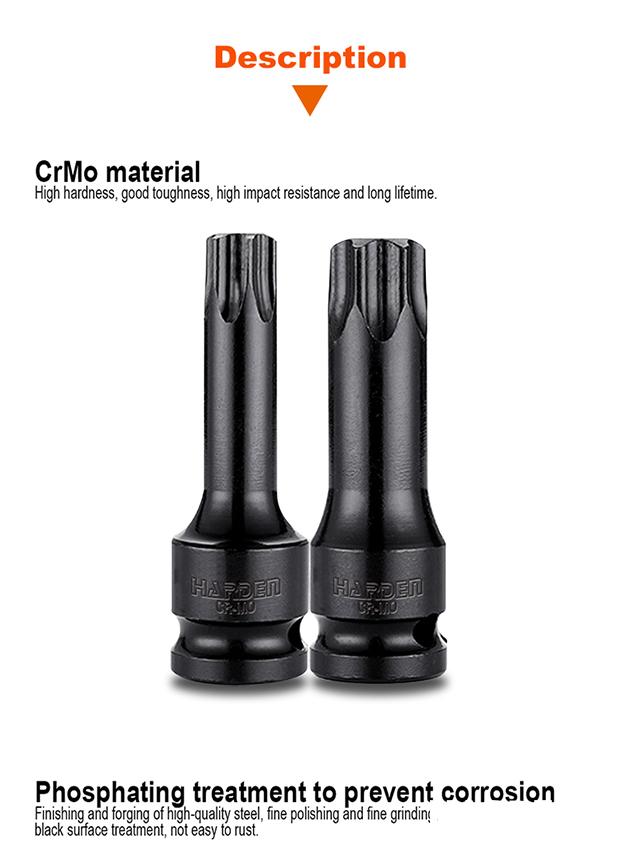 8Pcs 1/2" Impact Torx Bit Set