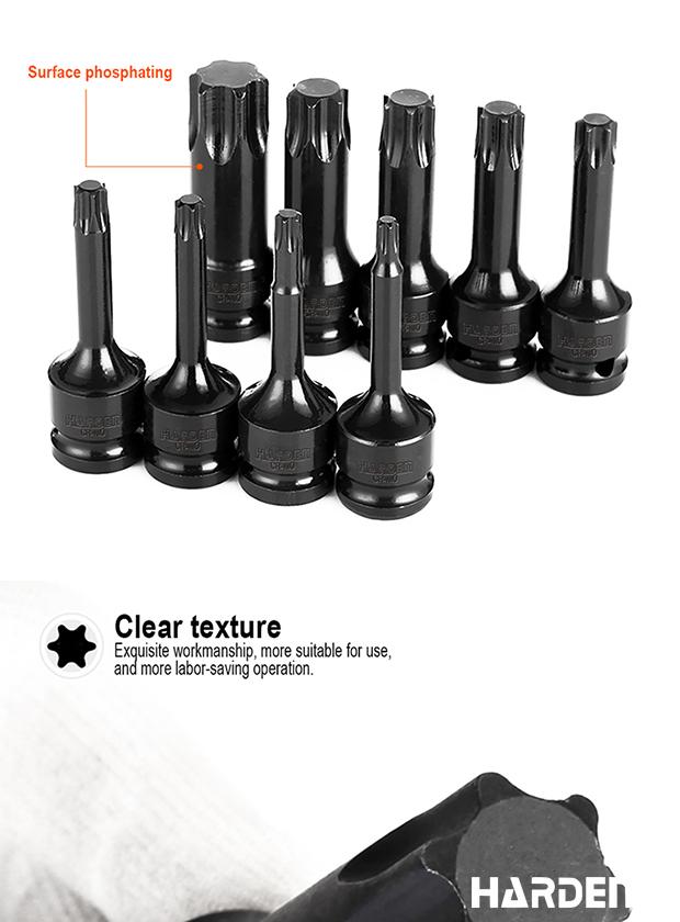 8Pcs 1/2" Impact Torx Bit Set