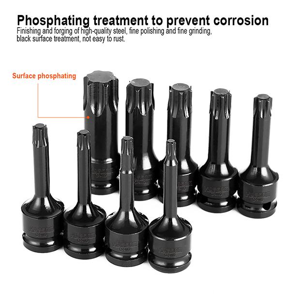 8Pcs 1/2" Impact Torx Bit Set
