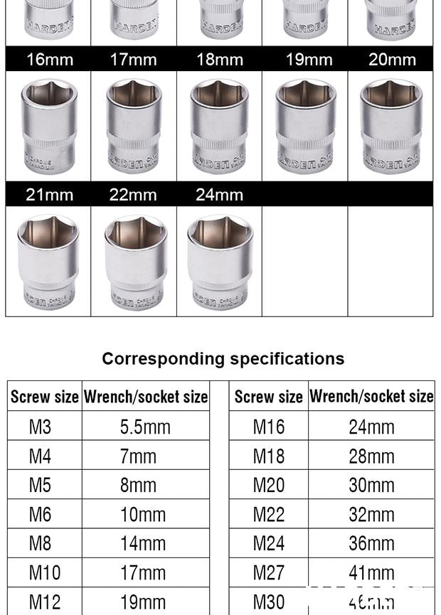 6-24mm 3/8" Hexagon Socket