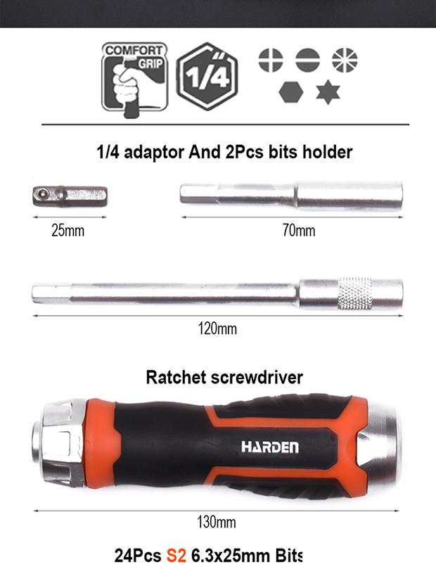 38Pcs Ratchet Screwdriver & Bits Set