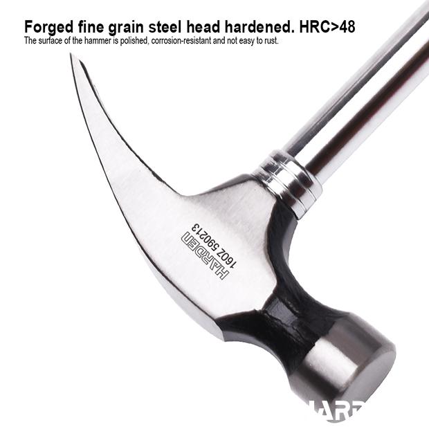 450g/16oz Straight Claw Hammer with Tubular Handle