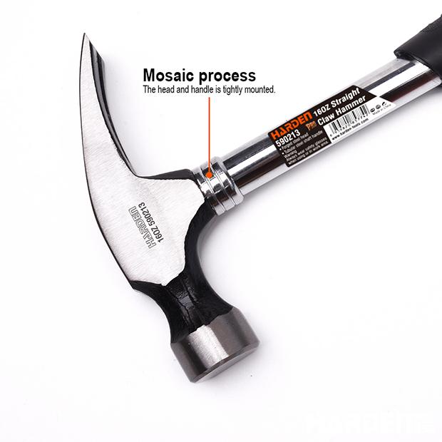 450g/16oz Straight Claw Hammer with Tubular Handle