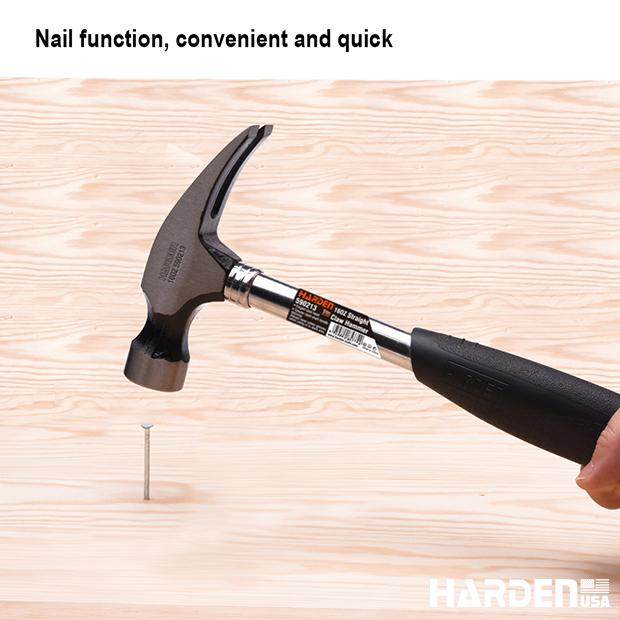 450g/16oz Straight Claw Hammer with Tubular Handle