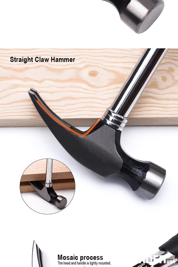450g/16oz Straight Claw Hammer with Tubular Handle