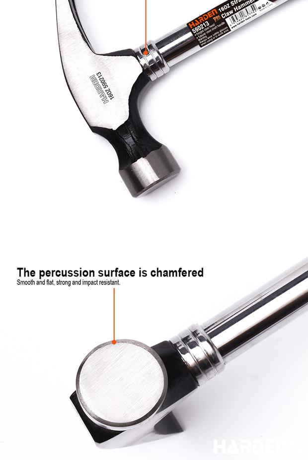450g/16oz Straight Claw Hammer with Tubular Handle