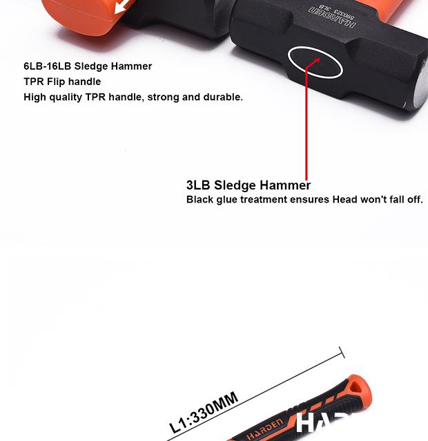 Sledge Hammer with Fiberglass Handle